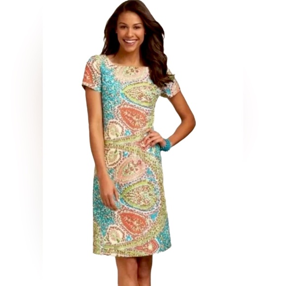 Talbots Paisley Silk Shift Dress. Size 8. - Picture 8 of 8